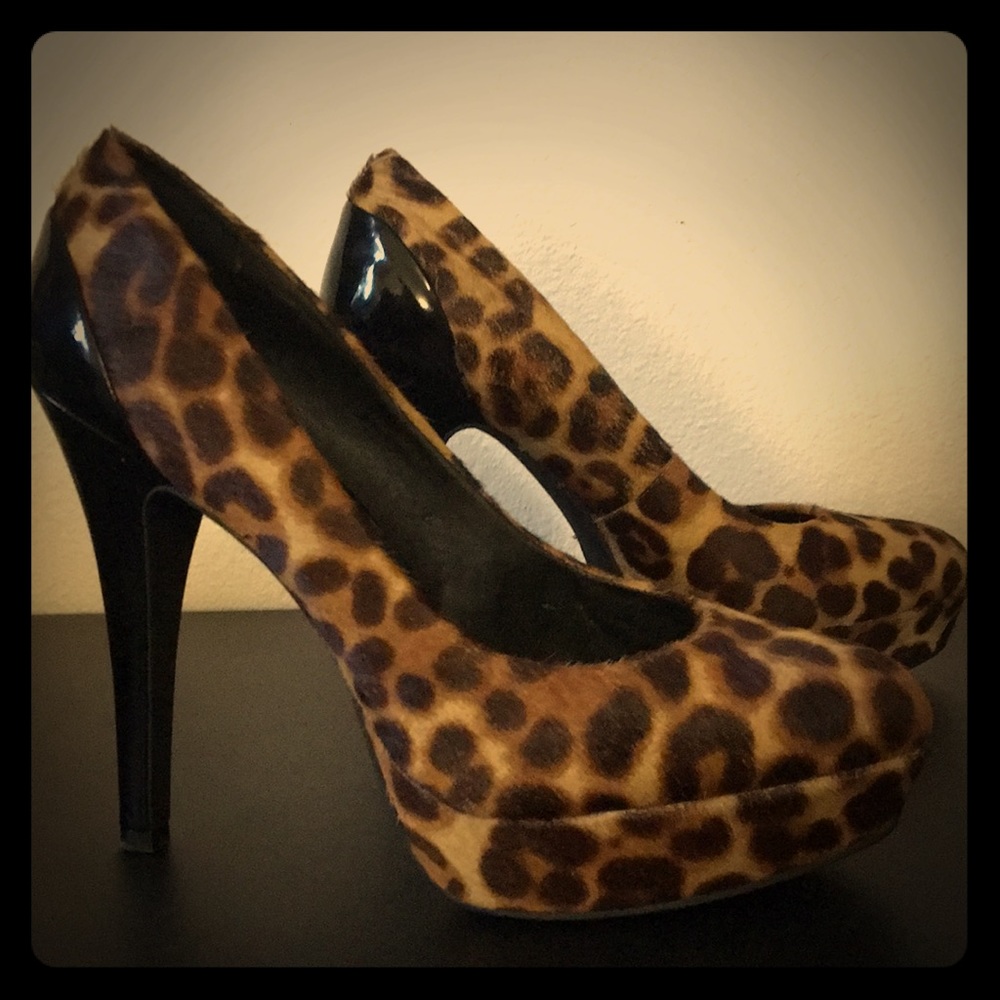 Leopard Print Leather upper platforms